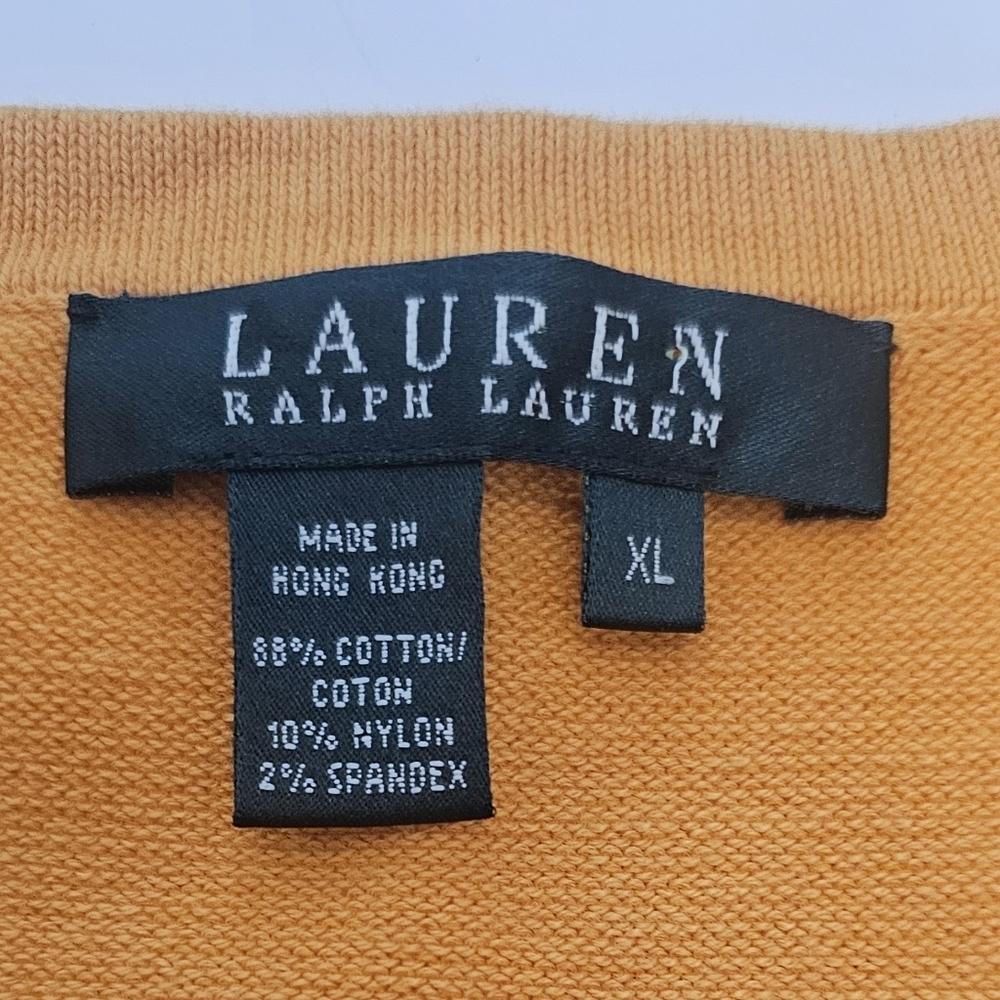 Lauren Ralph Lauren Women's Short Sleeve V-Neck Quiet Luxury Basic Sweater Sz XL - Picture 5 of 5